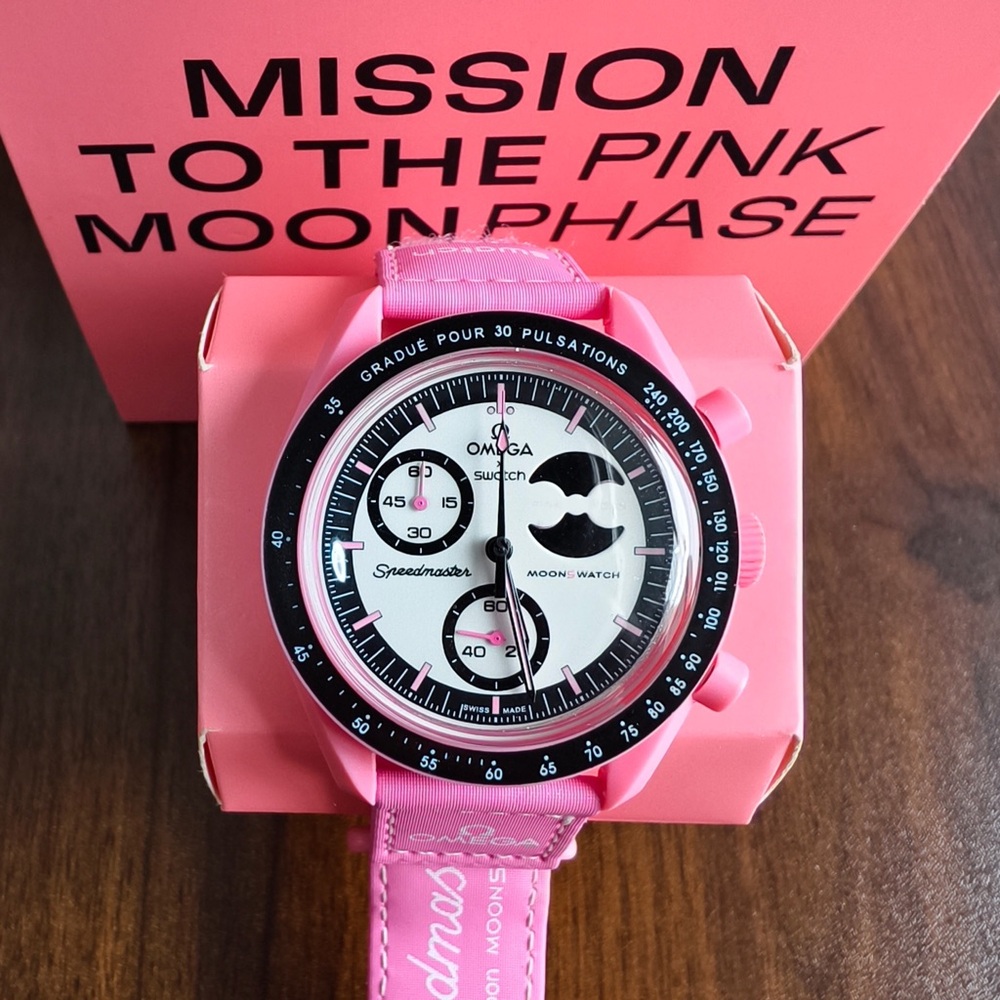Swatch X Omega Moonswatch Mission to the Pink Moonphase Watch